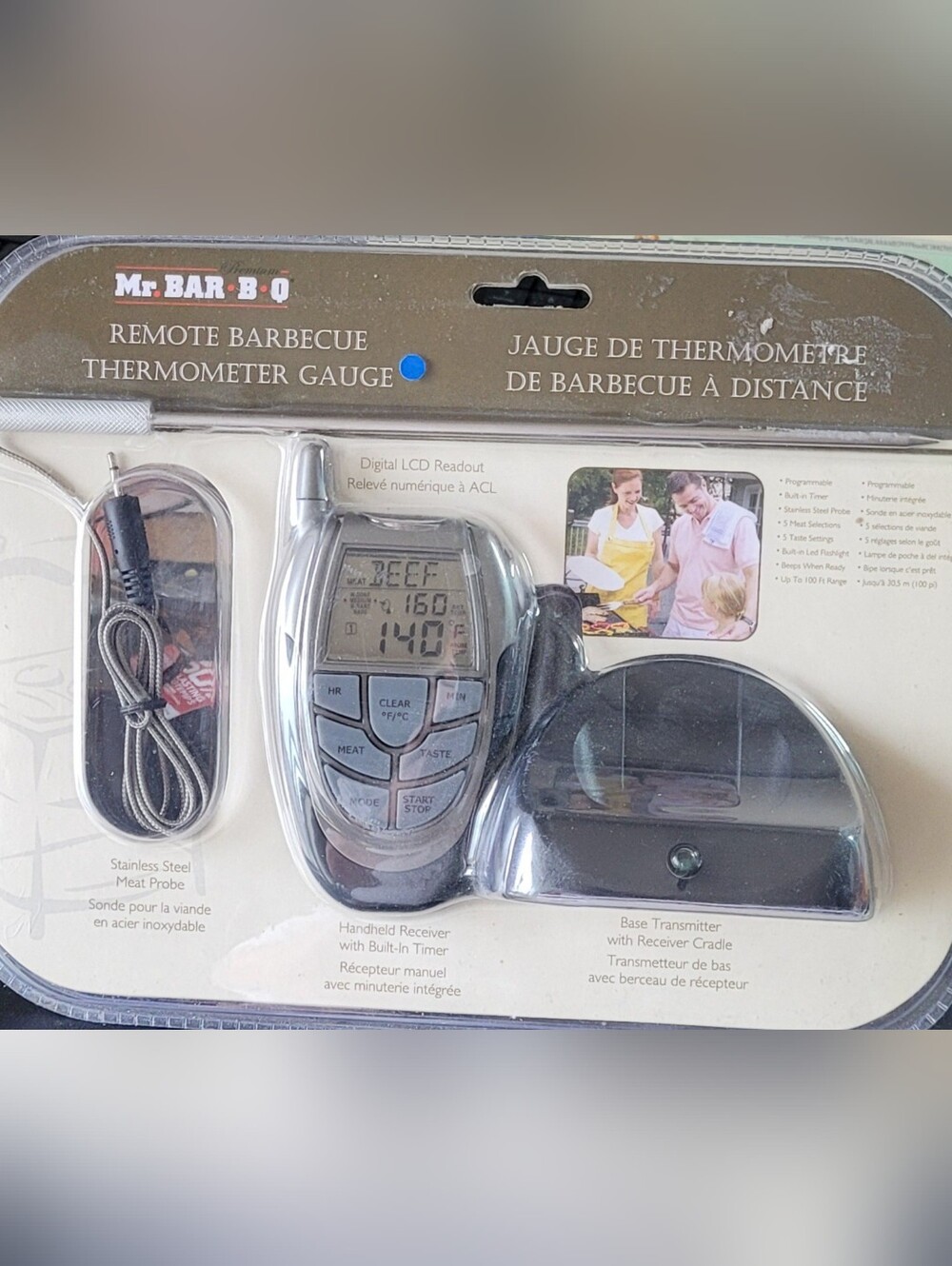 Remote Barbecue Thermometer - Black
